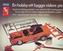 Reklam för en modellbil som man kan limma ihop och måla som hobby