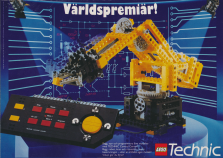 Reklam för LEGO Technic som visar upp en kontrollenhet som du kan programmera att styra sina LEGO-modeller