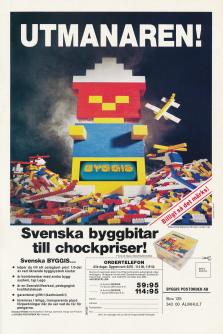 Reklam för LEGO-utmanaren Byggis från Älmhult