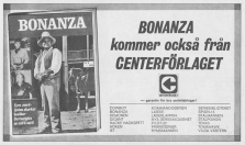 Reklam för serietidningen Bonanza från Centerförlaget