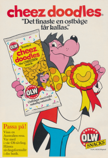 Reklam för ostbågar från OLW - Cheez Doodles