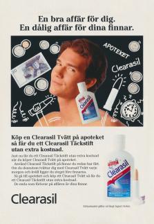 Reklam för Clearasil, medel mot finnar