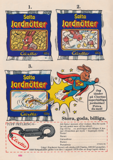 Reklam för jordnötter från Cloetta där man även kan skicka efter en nyckelring på postorder