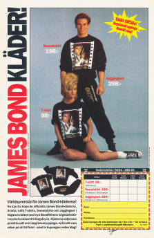 Reklam från Sala Distribution som säljer kläder med James Bond-tryck