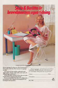 Reklam för Postens tidning Skriv & Berätta