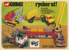 Reklam för leksaksbilar från Corgi Toys