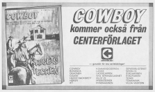 Reklam för serietidningen Cowboy från Centerförlaget