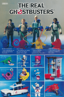 Reklam för leksaken The Real Ghostbusters som marknadsförs av Leksam