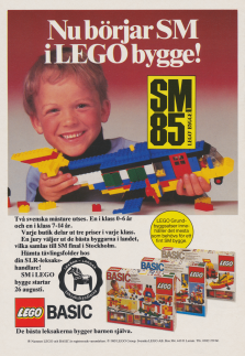 Reklam för tävlingen SM i LEGO-bygge 1985
