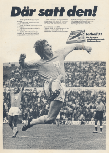 Reklam för samlaralbumet Fotboll 71 från Williams Förlag