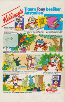 Annons i serieformat för Frost Flakes där Tony Tiger beger sig till Australien