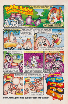 Annons i serieformat som gör reklam för tuggummit Hubba Bubba där antagonisterna Kletisarna är ute efter receptet på de bästa bubbelgörande tuggummina