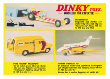 Reklam för tre nya modeller från Dinky Toys