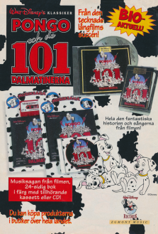 Reklam för sagan Pongo och de 101 dalmatinerna på musiksaga
