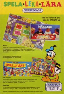 Reklam för två spel från Kärnan, båda med Disneymotiv