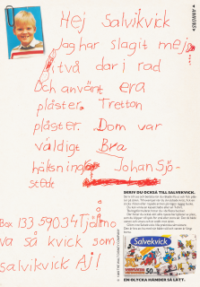 Reklam för plåster från Salvekvick