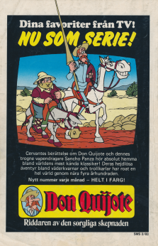 Reklam för serietidningen Don Quijote som gavs ut av Semic i sammanlagt 8 nummer
