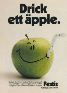 Reklam för den okolsyrade drycken Festis