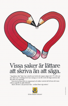 Reklam för Posten som uppmanar att man ska skicka mer brev under parollen "Ett brev betyder så mycket"