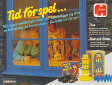 Reklam för brädspelen Katt och råtta och Pisa från Jumbo