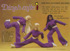 Reklam för dockan Dinah-mite som lyfts fram som mer flexibel och ledbar än konkurrenters dockor