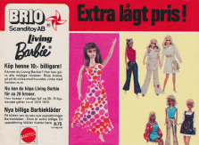 Reklam från BRIO som lyfter fram Living Barbie