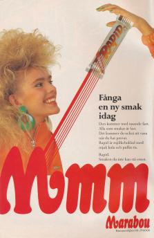 Reklam för chokladbiten Rapid med ingredienser av mjölkchoklad, kola och puffat ris