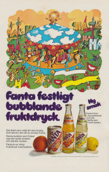 Reklam för läskedrycken Fanta som nu finns med citronsmak också