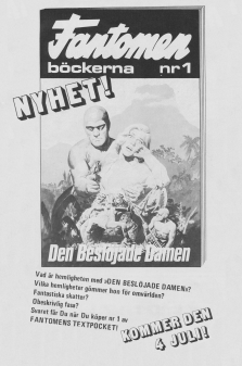 Reklam för Fantomenböckerna, ett textäventyr med vår maskerade vän