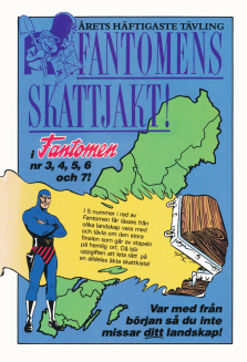 Reklam för Fantomens skattjakt, en tävling för de som läser Fantomen