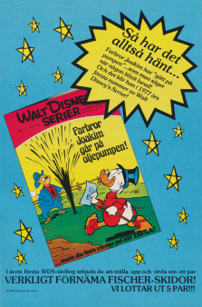 Reklam för numret "Farbror Joakim går på oljepumpen" i serien Walt Disneys Serier