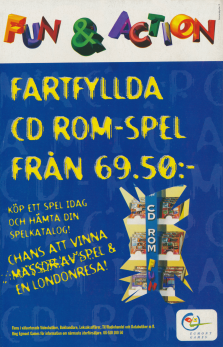 Reklam för Fun & Action från Egmonts Games, billiga CD-ROM-spel