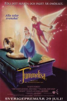 Reklam för den tecknade filmen Tummelisa, av Don Bluth