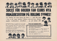 Reklam för frimärksfoton med Rolling Stones, märken som kan du sätta på dina brev för att visa att du tycker om Rolling Stones