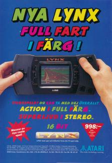 Reklam för den handhållna spelkonsollen Lynx från Atari