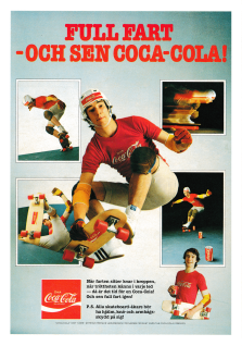 Reklam för Coca-Cola där en skejtare åker runt på sin skateboard