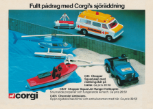 Reklam för leksaksbilar från Corgi
