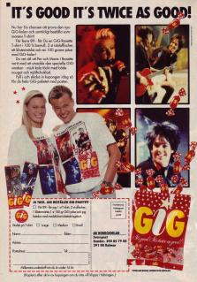 Reklam för godiset Gig som Roxette gör reklam för