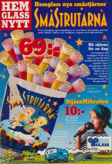 Reklam för glass från Hemglass där de lyfter fram produkten Småstrutarna.