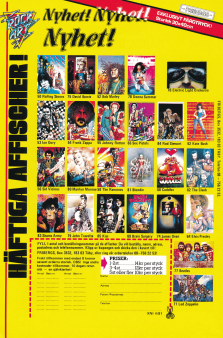 Reklam för Rock Art AB som visar upp de affischer de har till försäljning via postorder