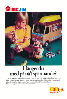 Reklam för leksaker som hör till serien Big Jim