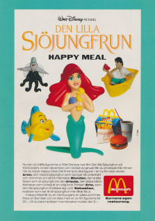 Reklam för Happy Meal från McDonald's där man får leksaker från Disney-filmen Den lilla sjöjungfrun med på köpet