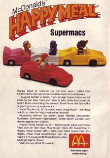 Reklam för restaurangkedjan McDonalds och deras senaste leksaker i deras meny Happy Meal