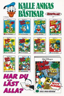 Reklam för seriealbumen Kalle Ankas Bästisar