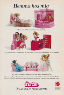 Reklam för Barbie, hennes möbler och hennes kompisar