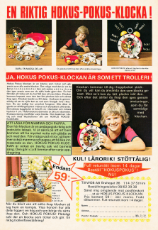 Annons för Hokus Pokus-klockan som du själv monterar ihop