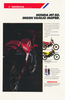 Reklam för olika modeller av mopeden Honda