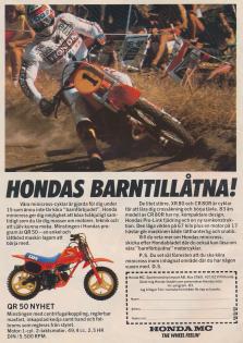 Reklam för minicross-cyklar från Honda