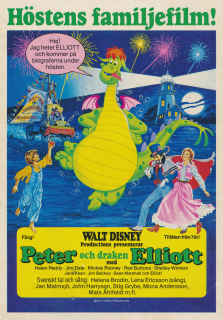 Reklam för filmen Peter och draken Elliot från Walt Disney Productions