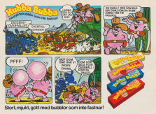 Reklam i serieformat för tuggummit Hubba bubba